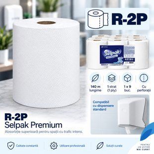 R-2P - Prosop Rolă p/u dozator - Selpak - 140m - (amb. 1 x 9 buc.) SP140M1STA9R2P fotografie