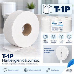 T-1P - H&acirc;rtie igienica - 100m - (pachet 1 x 12 buc.) RZ100M2STA12T1P fotografie
