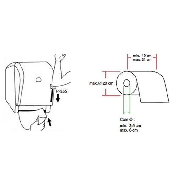 RPTD - Roll Paper Towel Dispenser - White OGC1PCSA1WHRPTD photo