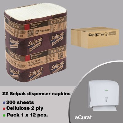 ZZ Selpak Napkins for dispenser (pack 1 x 12 pcs.) SEL200PCS2STA12ZZ photo